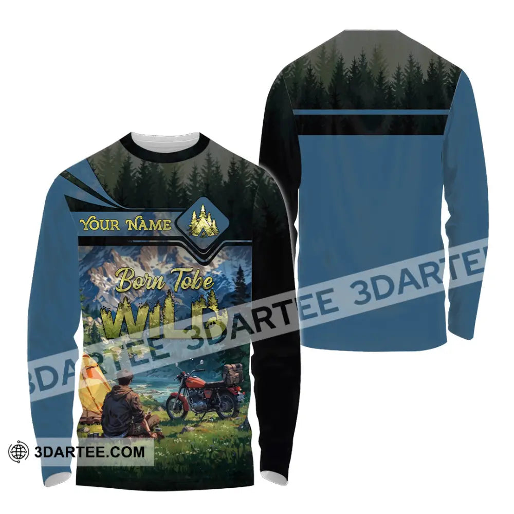 Unisex Shirt - Custom Born Tobe Wild Camping Shirt Long Sleeve Shirt / S T-shirt