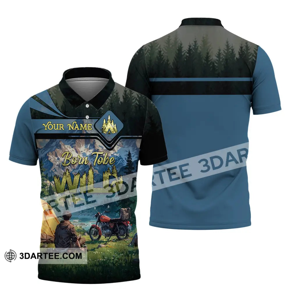 Unisex Shirt - Custom Born Tobe Wild Camping Shirt Polo Shirt / S T-shirt