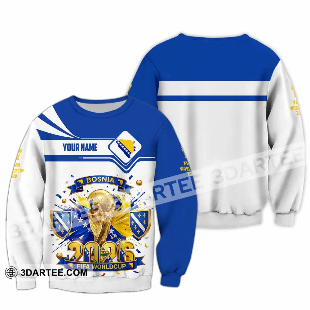Unisex Shirt - Custom Bosnia World Cup 2026 3D Shirt - Long Sleeve / S - T-shirt