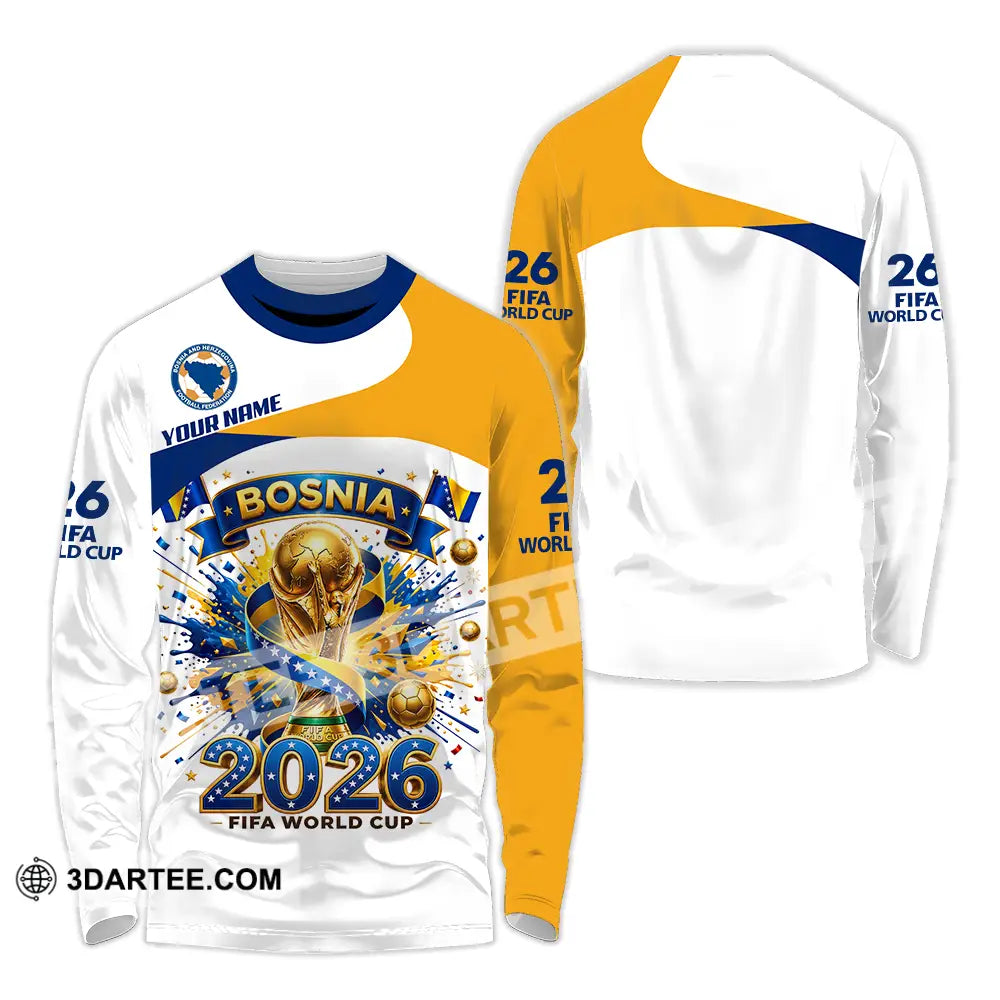 Unisex Shirt - Custom Bosnia World Cup 2026 3D Shirt - Long Sleeve Shirt / S - T-shirt