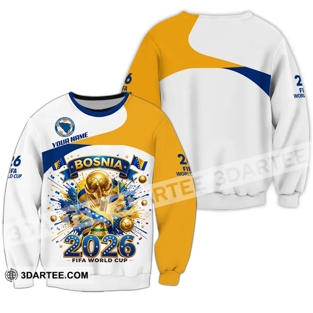 Unisex Shirt - Custom Bosnia World Cup 2026 3D Shirt - Long Sleeve / S - T-shirt