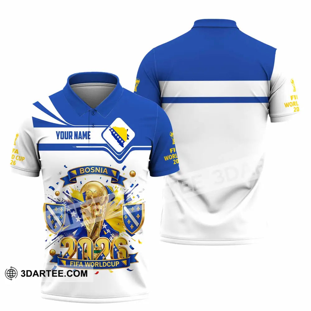 Unisex Shirt - Custom Bosnia World Cup 2026 3D Shirt - Polo Shirt / S - T-shirt
