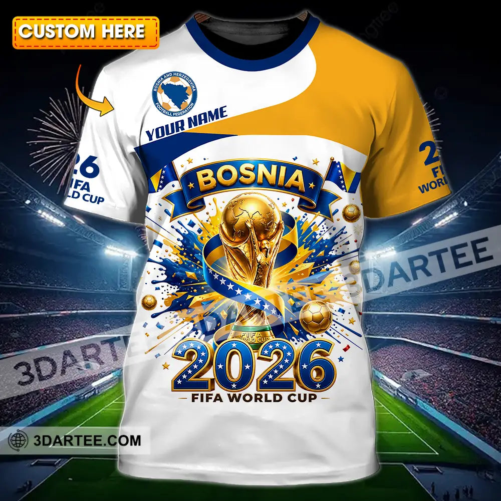 Unisex Shirt - Custom Bosnia World Cup 2026 3D Shirt - T-shirt