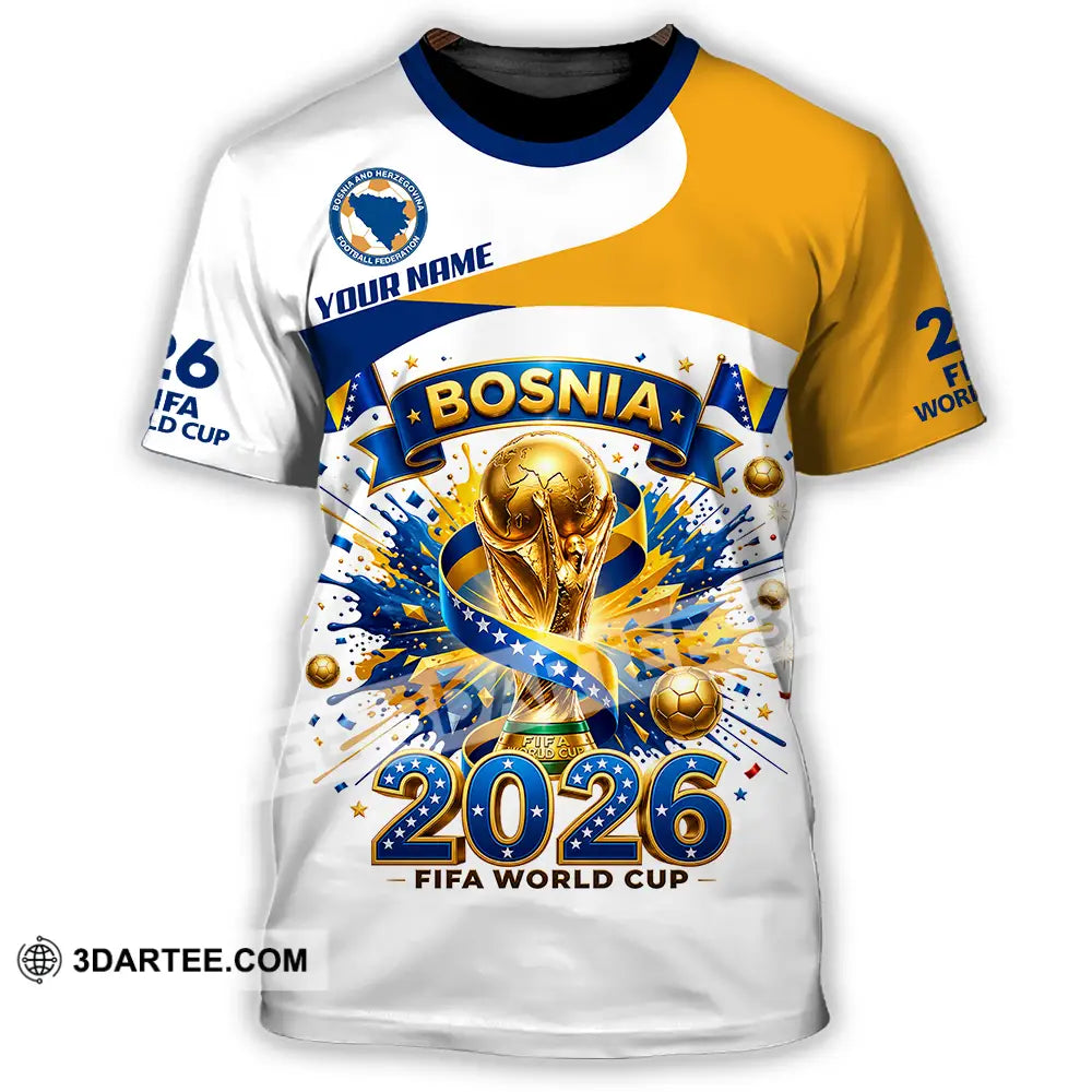 Unisex Shirt - Custom Bosnia World Cup 2026 3D Shirt - T-Shirt / S - T-shirt