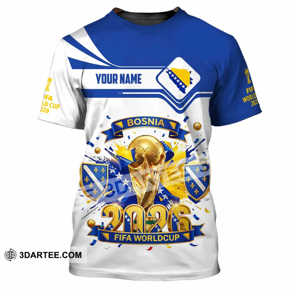 Unisex Shirt - Custom Bosnia World Cup 2026 3D Shirt - T-Shirt / S - T-shirt