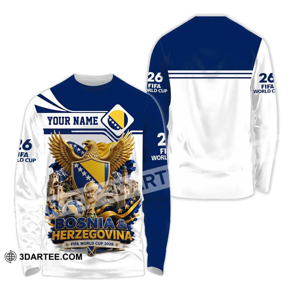 Unisex Shirt - Custom Bosnia And Herzegovina World Cup 2026 Shirt - Long Sleeve Shirt / S - T-shirt
