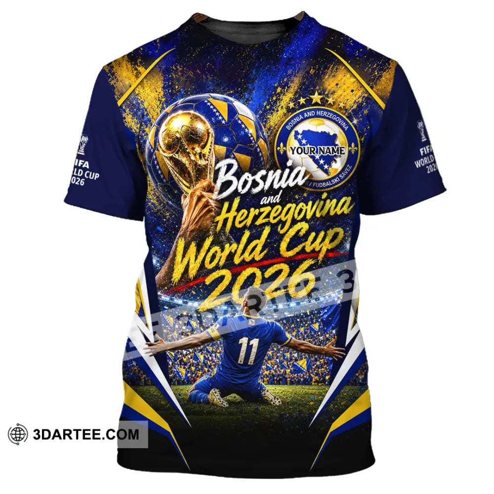 Unisex Shirt - Custom Bosnia And Herzegovina World Cup 2026 Shirt - T-Shirt / S - T-shirt