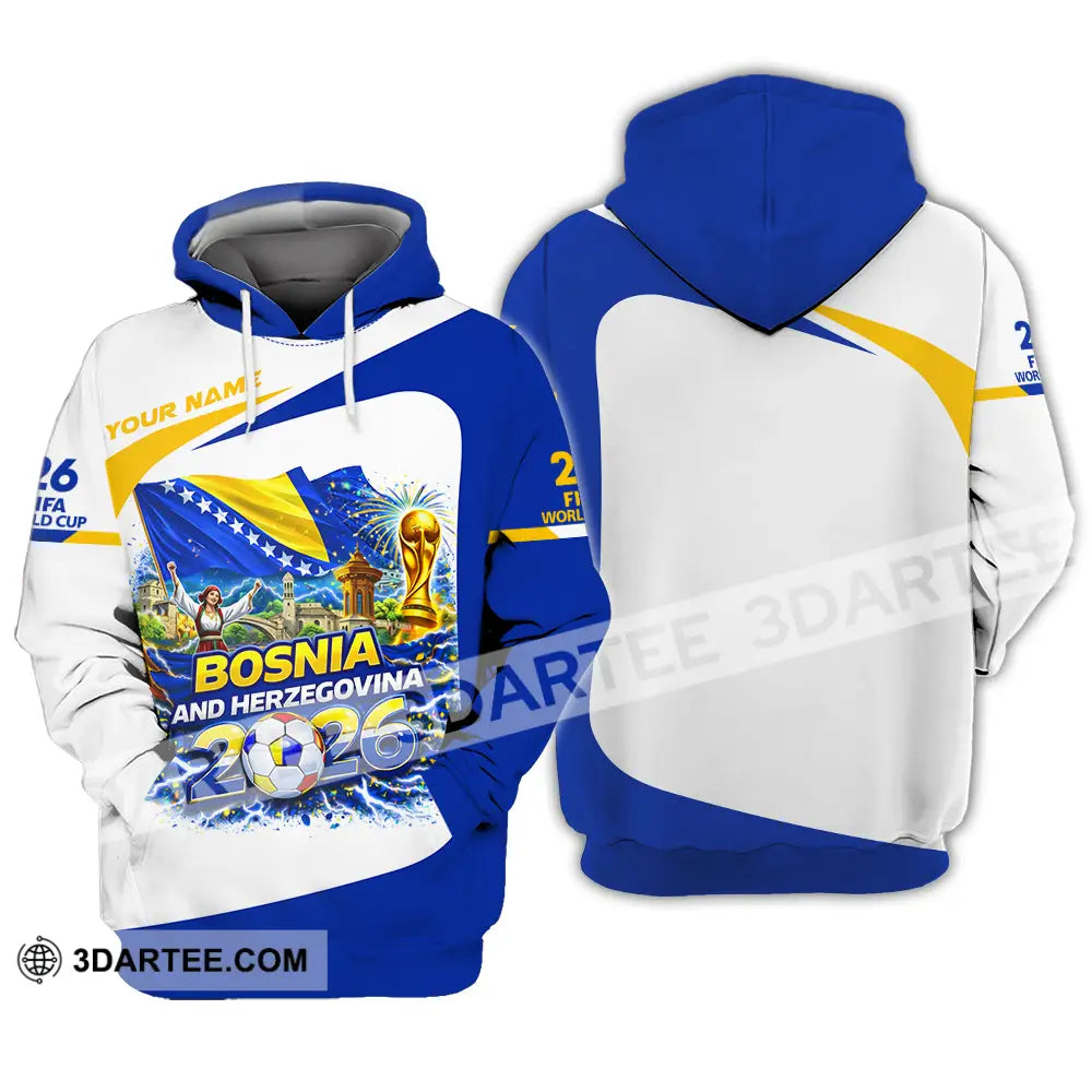 Unisex Shirt - Custom Bosnia And Herzegovina World Cup 2026 3D Shirt - Hoodie / S - T-shirt