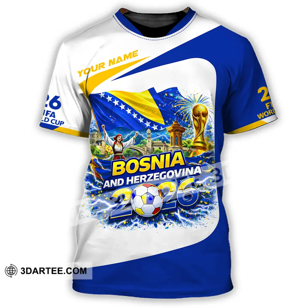 Unisex Shirt - Custom Bosnia And Herzegovina World Cup 2026 3D Shirt - T-Shirt / S - T-shirt