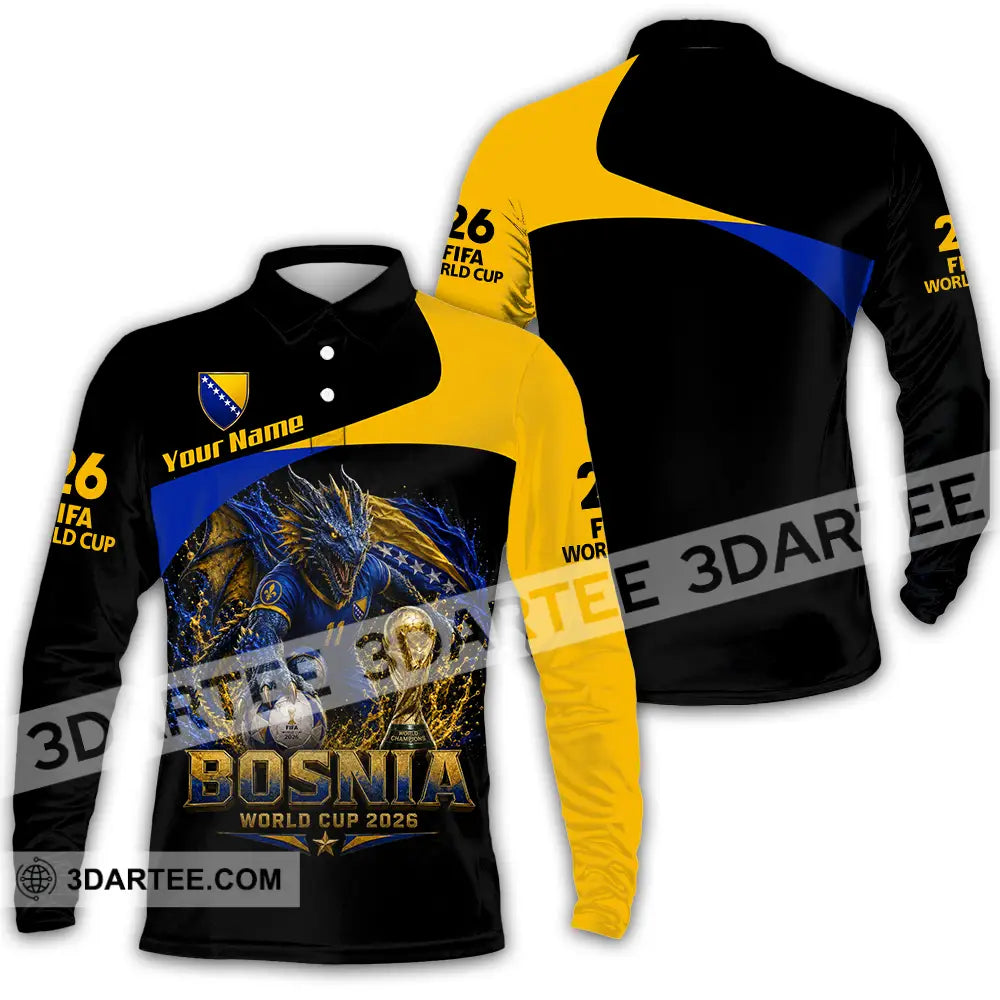 Unisex Shirt - Custom Bosnia World Cup 2026 Shirt - Long Sleeve Polo / S - T-shirt