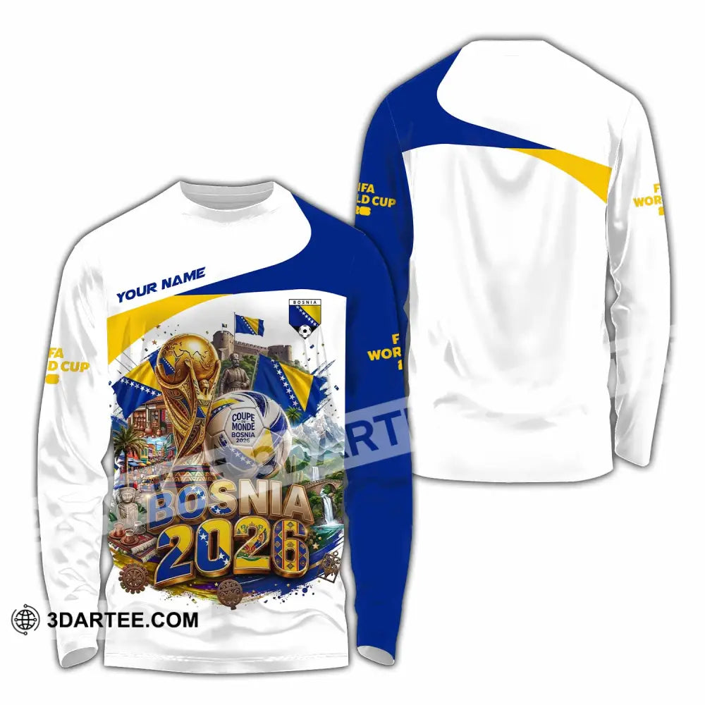 Unisex Shirt - Custom Bosnia World Cup 2026 Shirt - Long Sleeve Shirt / S - T-shirt