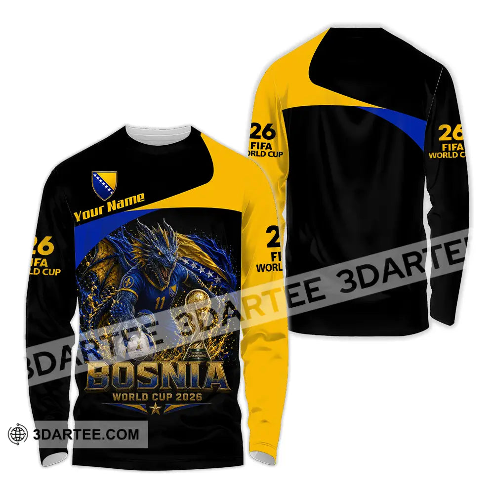 Unisex Shirt - Custom Bosnia World Cup 2026 Shirt - Long Sleeve Shirt / S - T-shirt