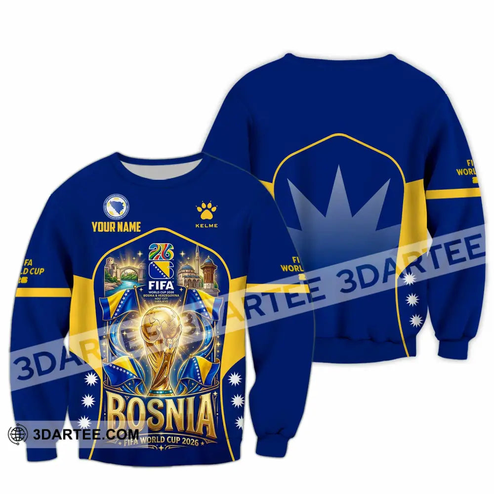 Unisex Shirt - Custom Bosnia World Cup 2026 Shirt - Long Sleeve / S - T-shirt