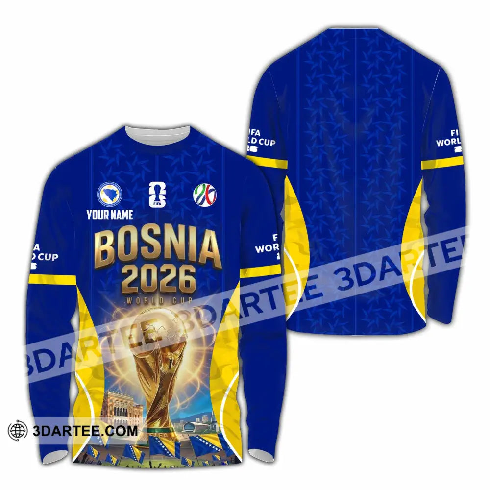 Unisex Shirt - Custom Bosnia World Cup 2026 Shirt - Long Sleeve Shirt / S - T-shirt