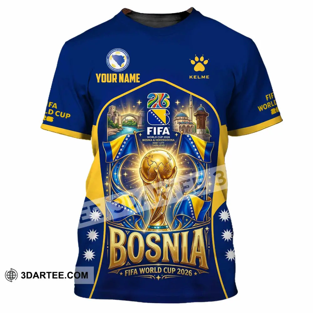 Unisex Shirt - Custom Bosnia World Cup 2026 Shirt - T-Shirt / S - T-shirt