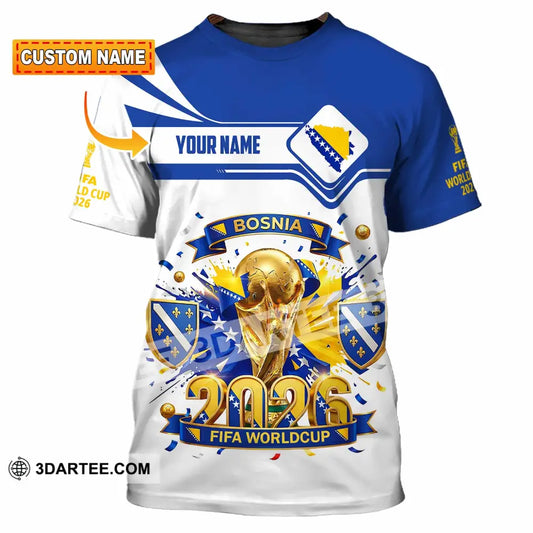 Unisex Shirt - Custom Bosnia World Cup 2026 3D Shirt - T-shirt