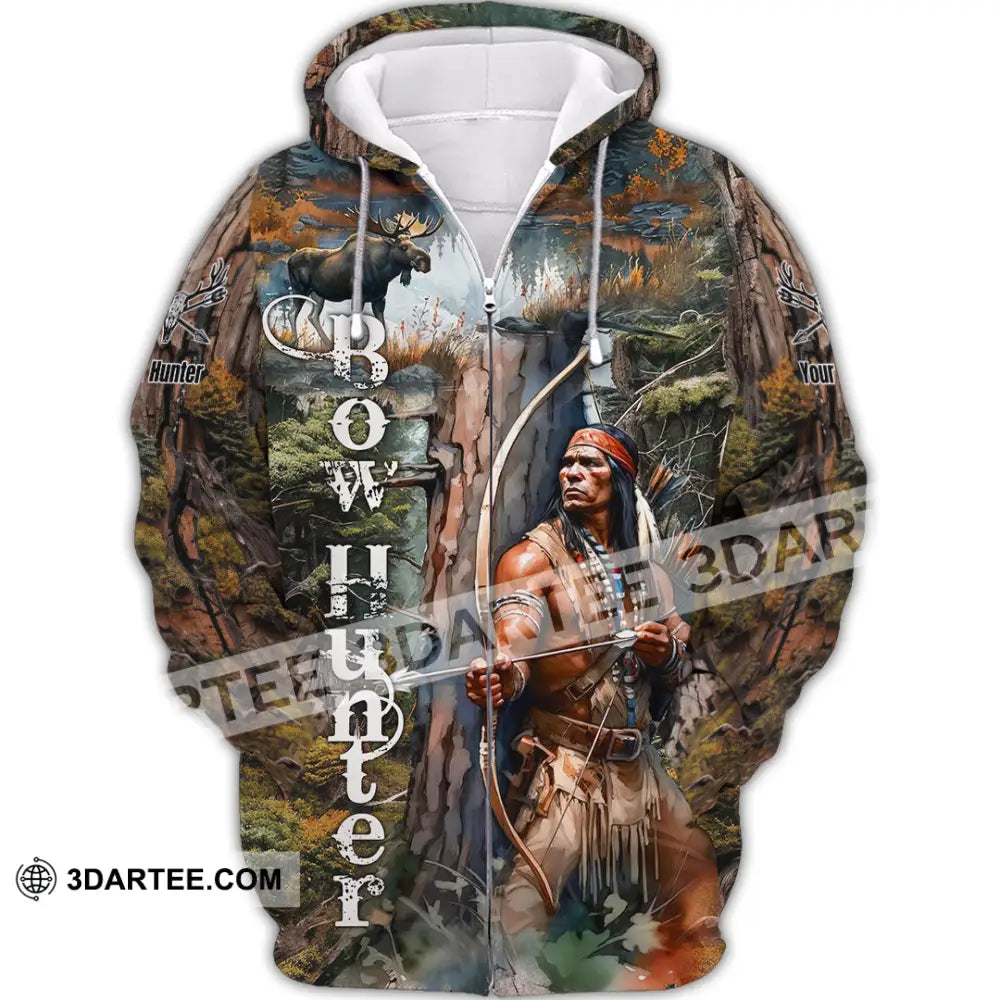 Unisex Shirt - Custom Bow Hunter Shirt Zipper Hoodie / S T-shirt