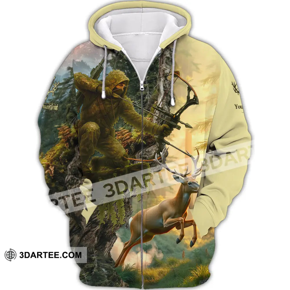 Unisex Shirt - Custom Bow Hunting Shirt Zipper Hoodie / S T-shirt