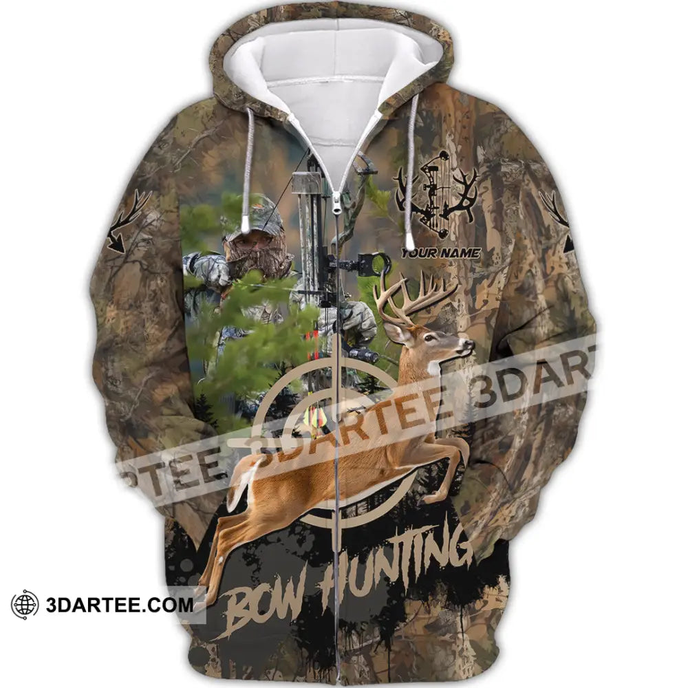 Unisex Shirt - Custom Bow Hunting Shirt Zipper Hoodie / S T-shirt