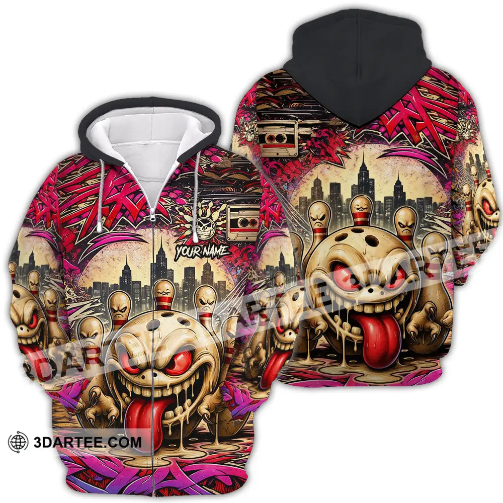 Unisex Shirt - Custom Bowling 3D Shirt Zipper Hoodie / S T-shirt