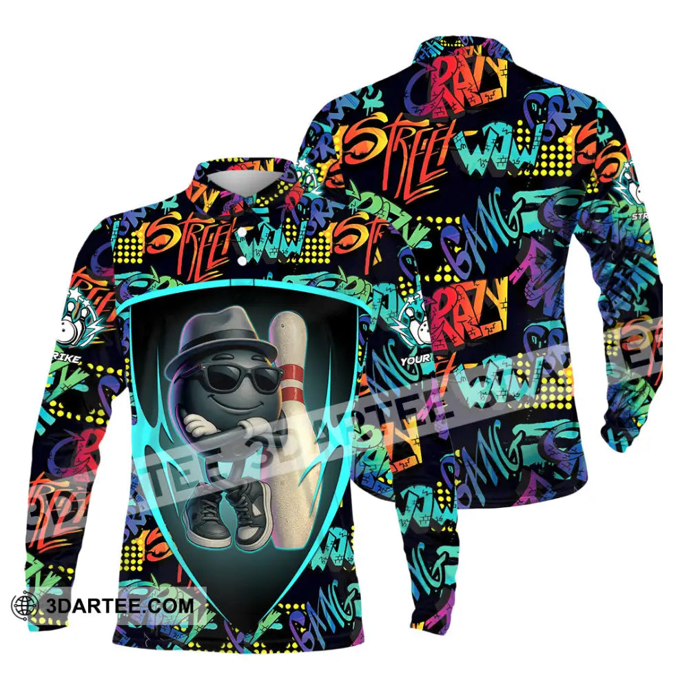Unisex Shirt - Custom Bowling Gang Shirt Long Sleeve Polo / S T-shirt