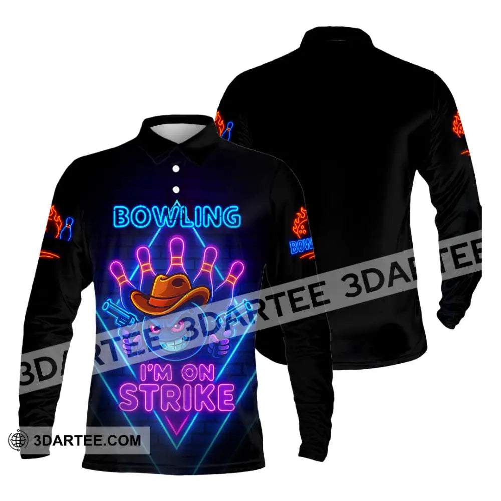 Unisex Shirt - Custom Bowling I Am On Strike Shirt Long Sleeve Polo / S T-shirt