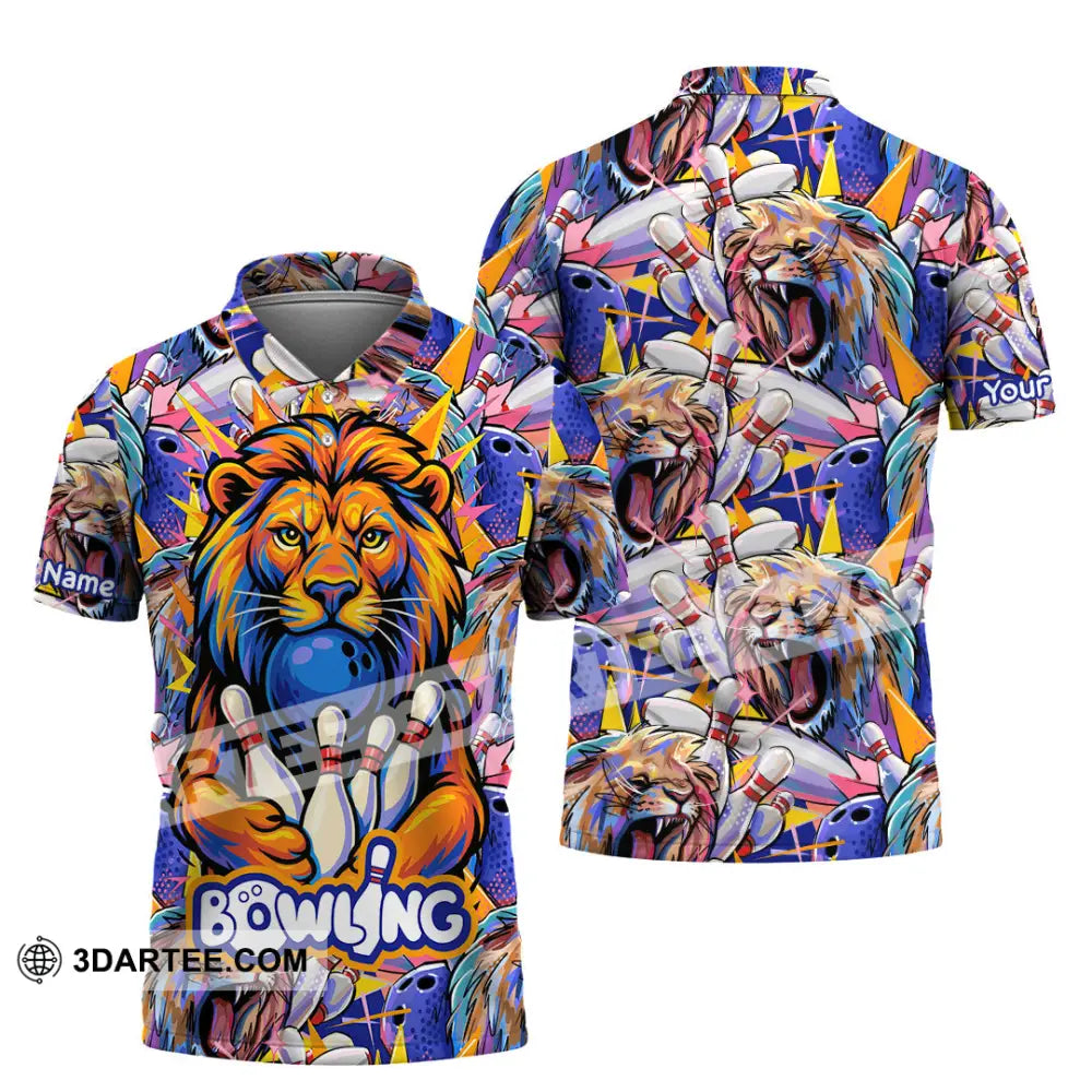 Unisex Shirt - Custom Bowling Lion Shirt Polo Shirt / S T-shirt