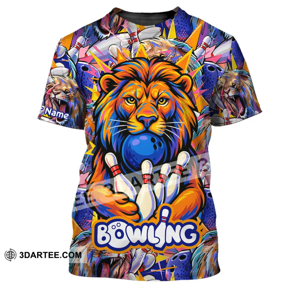 Unisex Shirt - Custom Bowling Lion Shirt T-Shirt / S T-shirt