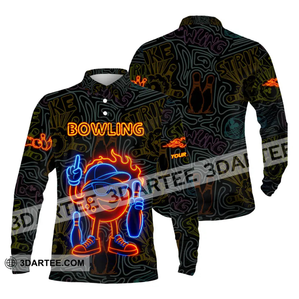 Unisex Shirt - Custom Bowling Shirt Long Sleeve Polo / S T-shirt