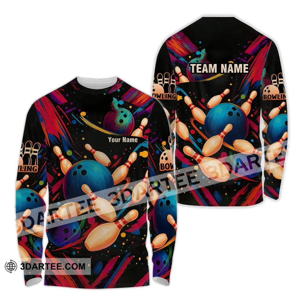Unisex Shirt - Custom Bowling Shirt Long Sleeve Shirt / S T-shirt
