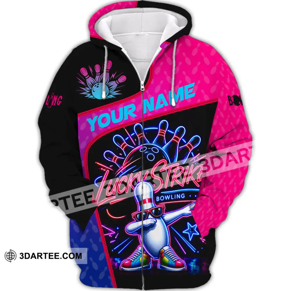 Unisex Shirt - Custom Bowling Lucky Strike Shirt - Zipper Hoodie / S - T-shirt