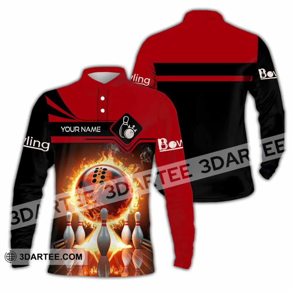 Unisex Shirt - Custom Bowling Player Shirt Long Sleeve Polo / S T-shirt