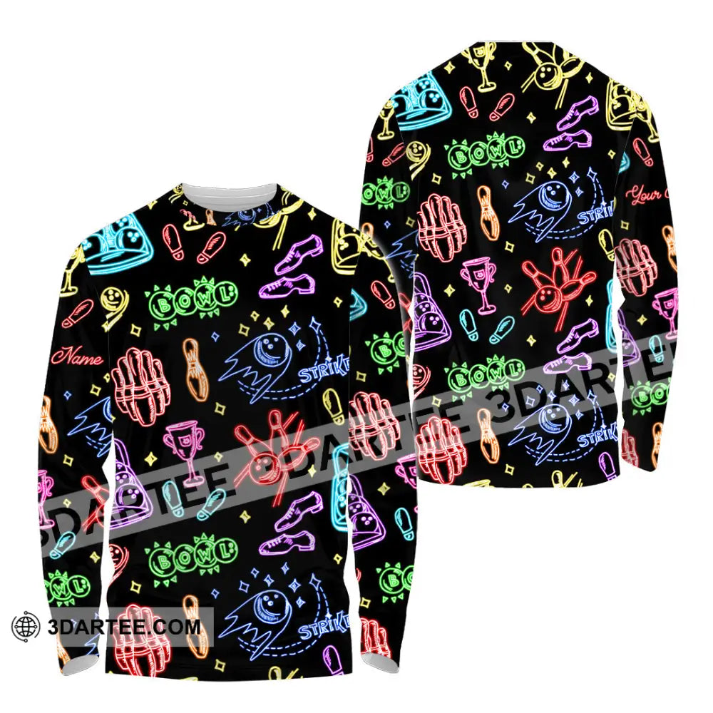 Unisex Shirt - Custom Bowling Strike Shirt Long Sleeve Shirt / S T-shirt