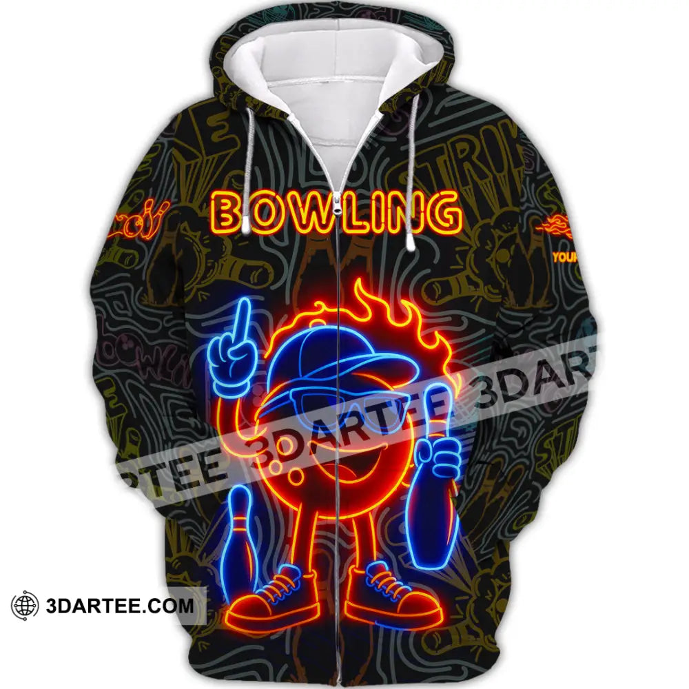 Unisex Shirt - Custom Bowling Shirt Zipper Hoodie / S T-shirt