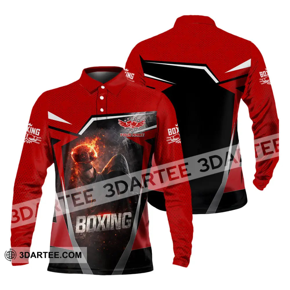Unisex Shirt - Custom Boxing 3D Shirt - Long Sleeve Polo / S - T-shirt
