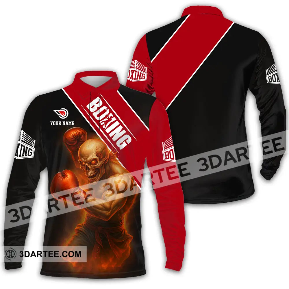 Unisex Shirt - Custom Boxing 3D Shirt Long Sleeve Polo / S T-shirt