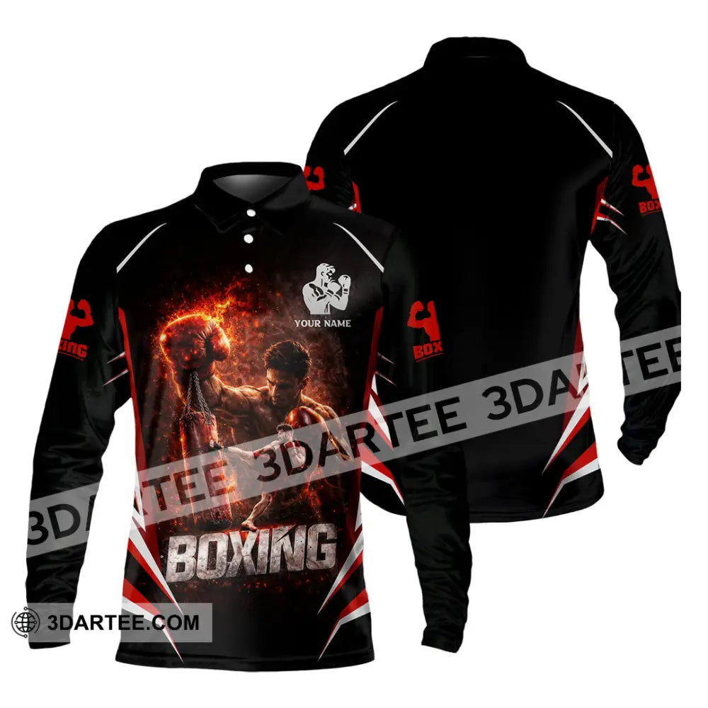 Unisex Shirt - Custom Boxing 3D Shirt - Long Sleeve Polo / S - T-shirt