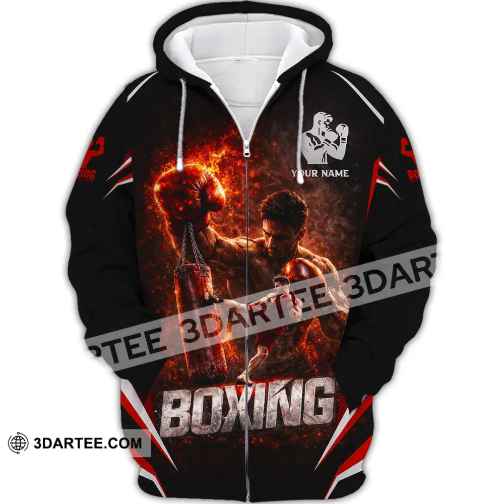 Unisex Shirt - Custom Boxing 3D Shirt - Zipper Hoodie / S - T-shirt