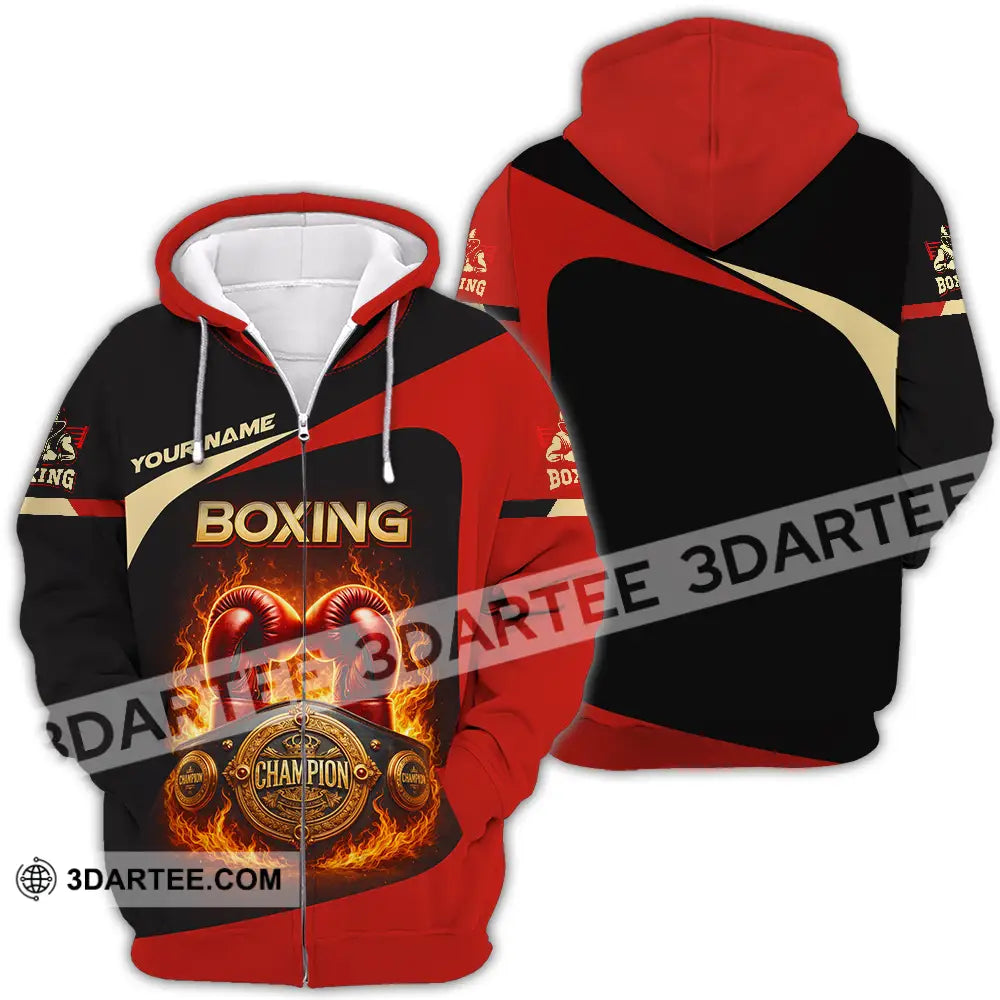 Unisex Shirt - Custom Boxing 3D Shirt Zipper Hoodie / S T-shirt