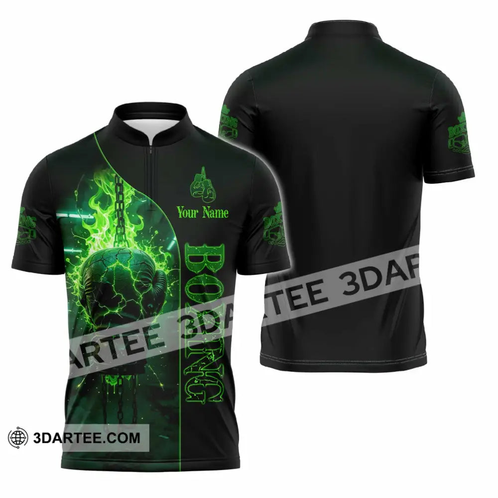 Unisex Shirt - Custom Boxing 3D Shirt Zipper Polo Shirt / S T-shirt