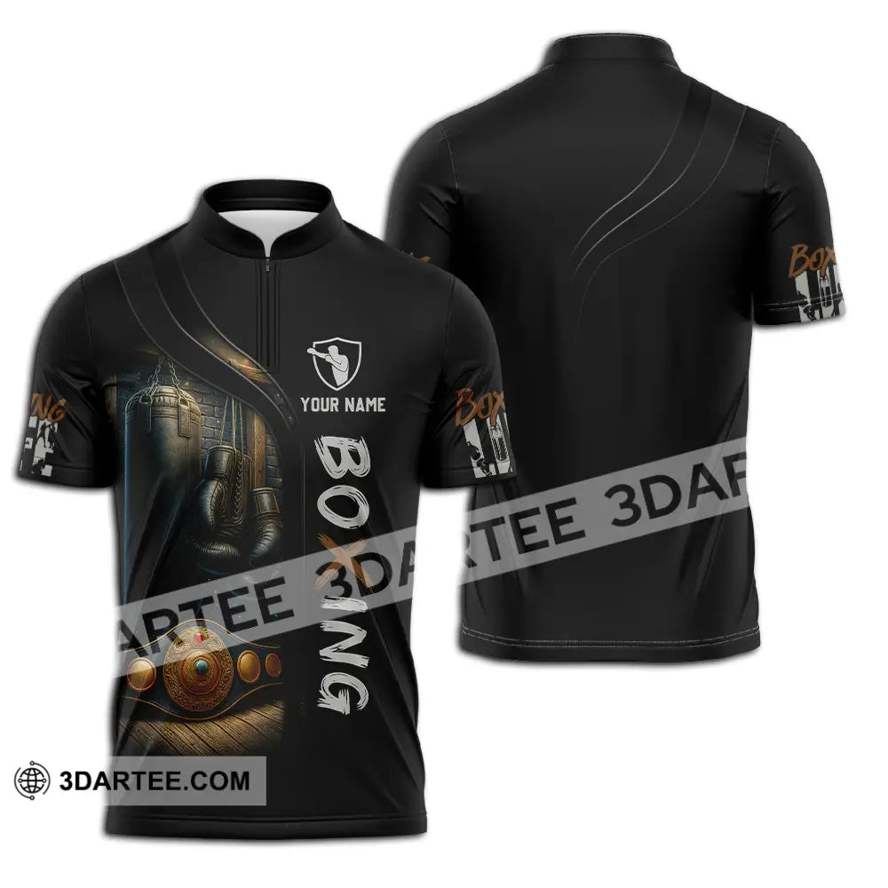 Unisex Shirt - Custom Boxing 3D Shirt Zipper Polo Shirt / S T-shirt