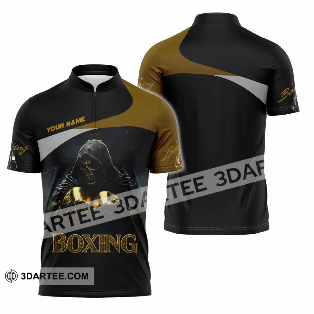 Unisex Shirt - Custom Boxing 3D Shirt Zipper Polo Shirt / S T-shirt