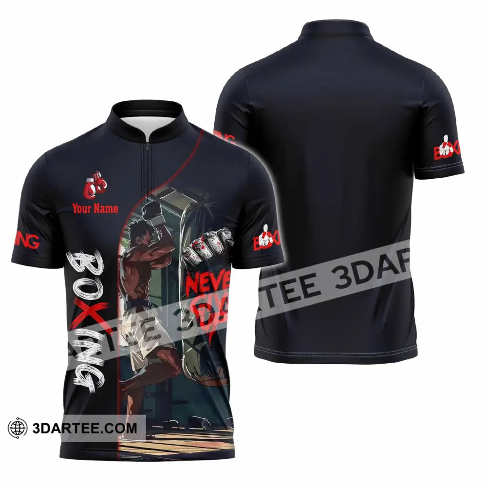 Unisex Shirt - Custom Boxing 3D Shirt Zipper Polo Shirt / S T-shirt