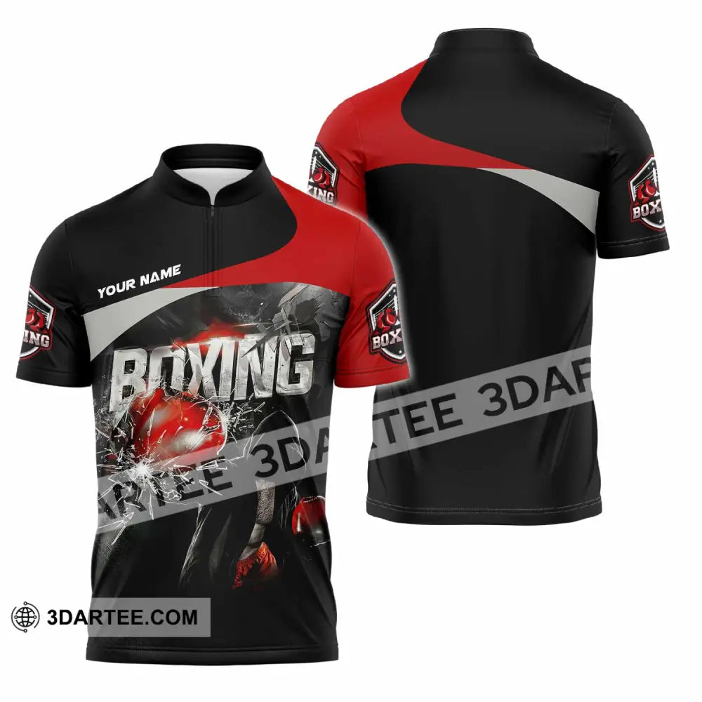 Unisex Shirt - Custom Boxing 3D Shirt Zipper Polo Shirt / S T-shirt
