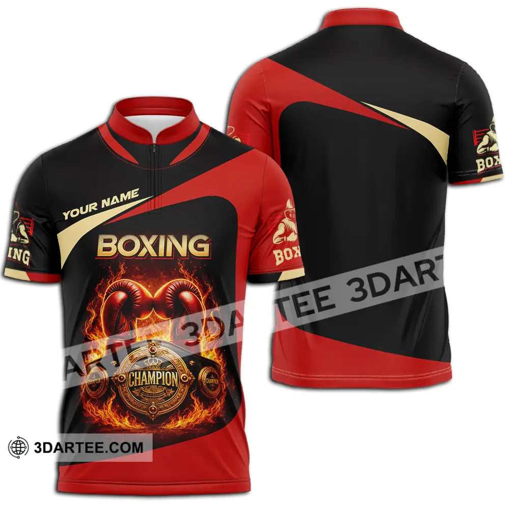Unisex Shirt - Custom Boxing 3D Shirt Zipper Polo Shirt / S T-shirt