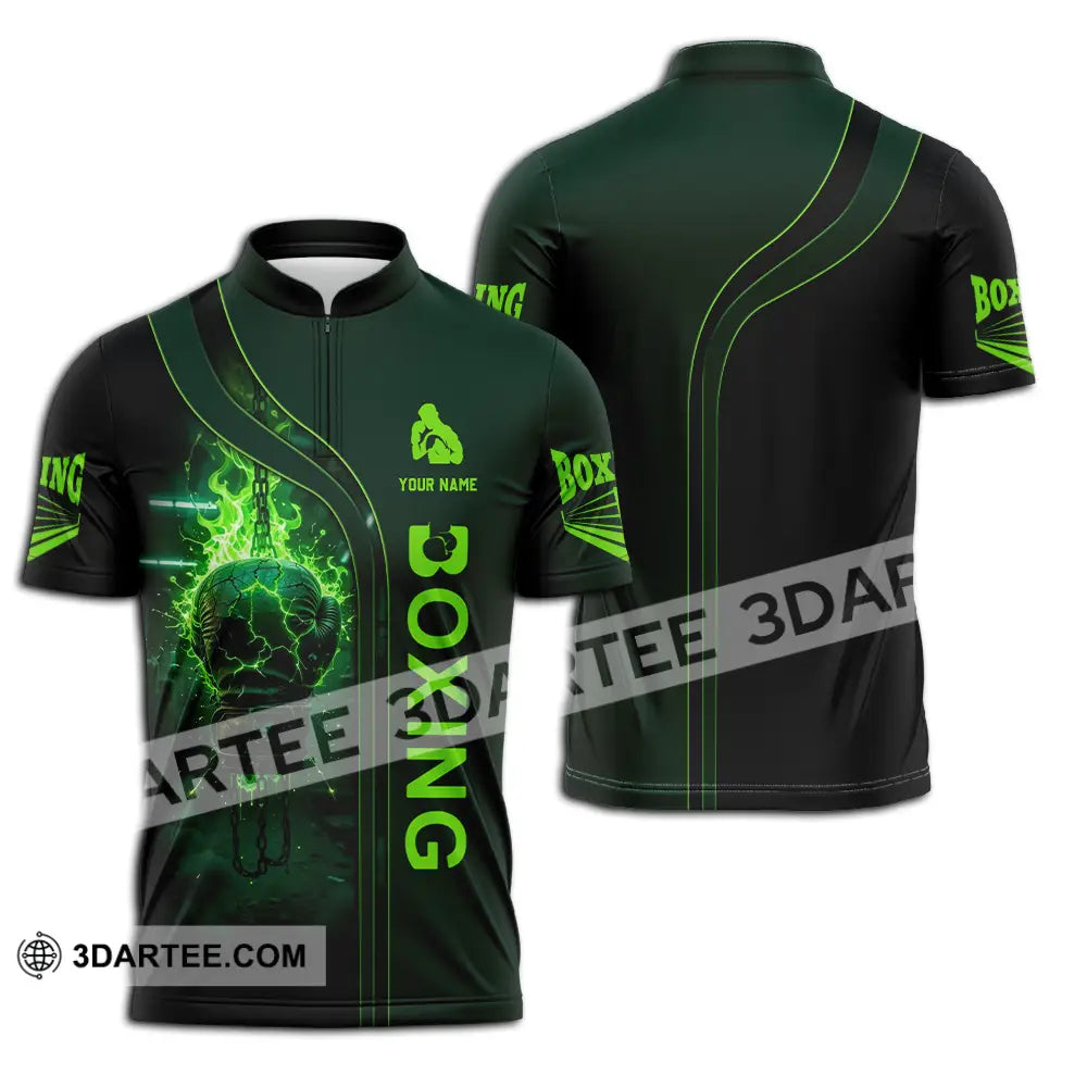 Unisex Shirt - Custom Boxing 3D Shirt Zipper Polo Shirt / S T-shirt