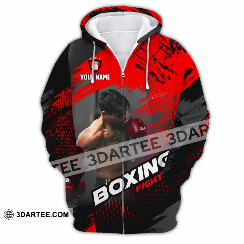 Unisex Shirt - Custom Boxing Fight 3D Shirt - Zipper Hoodie / S - T-shirt