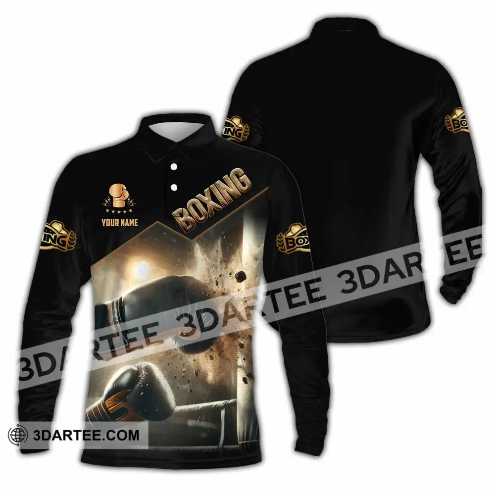 Unisex Shirt - Custom Boxing Lover Sport Shirt Long Sleeve Polo / S T-shirt