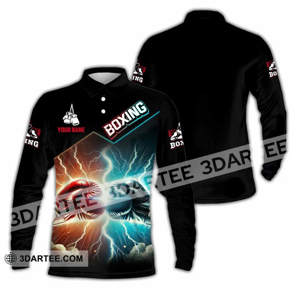 Unisex Shirt - Custom Boxing Lover Sport Shirt Long Sleeve Polo / S T-shirt