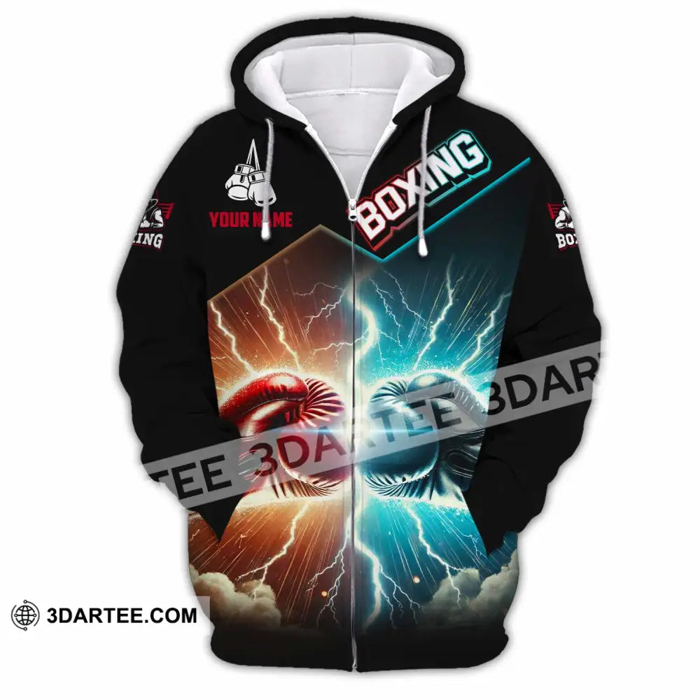 Unisex Shirt - Custom Boxing Lover Sport Shirt Zipper Hoodie / S T-shirt